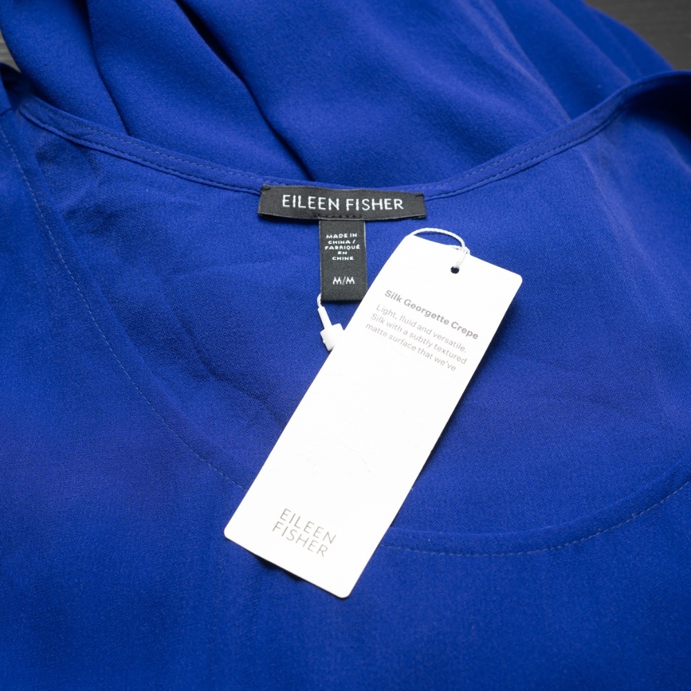 Eileen Fisher - Silk Georgette Scoop Neck Dress‎ - Picture 8 of 10